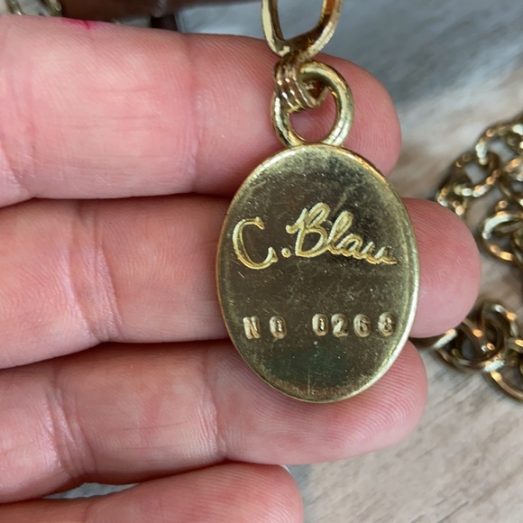 C Blau Croc Embossed Leather Foldover Clutch Boutique Convertible Bag Naples - Picture 4 of 8